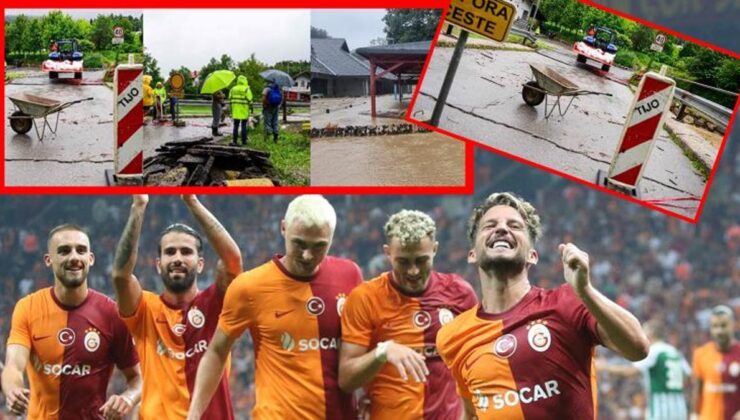 Galatasaray Ljubljana maçı öncesi korkutan görüntü! Şehri sel vurdu…