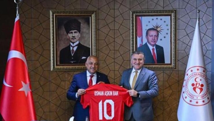 TFF Başkanı Mehmet Büyükekşi, Gençlik ve Spor Bakanı Osman Aşkın Bak'ı ziyaret etti