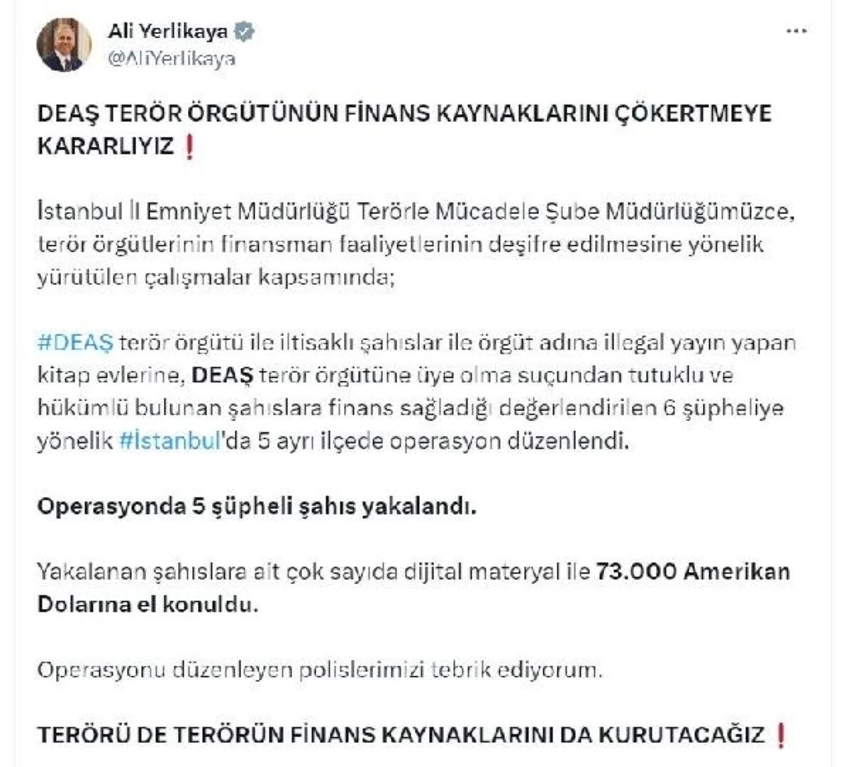 İstanbul’da DEAŞ Terör Örgütüne Finans Sağlayan 5 Şüpheli Yakalandı