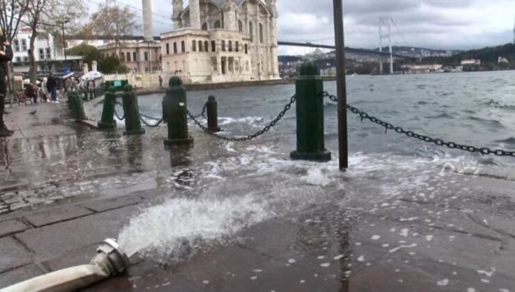 Beşiktaş’ta Fırtına Sonucu İş Yerinin Bodrum Katı Sular Altında Kaldı