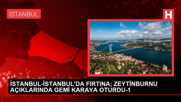 İstanbul’da fırtına nedeniyle gemi karaya oturdu