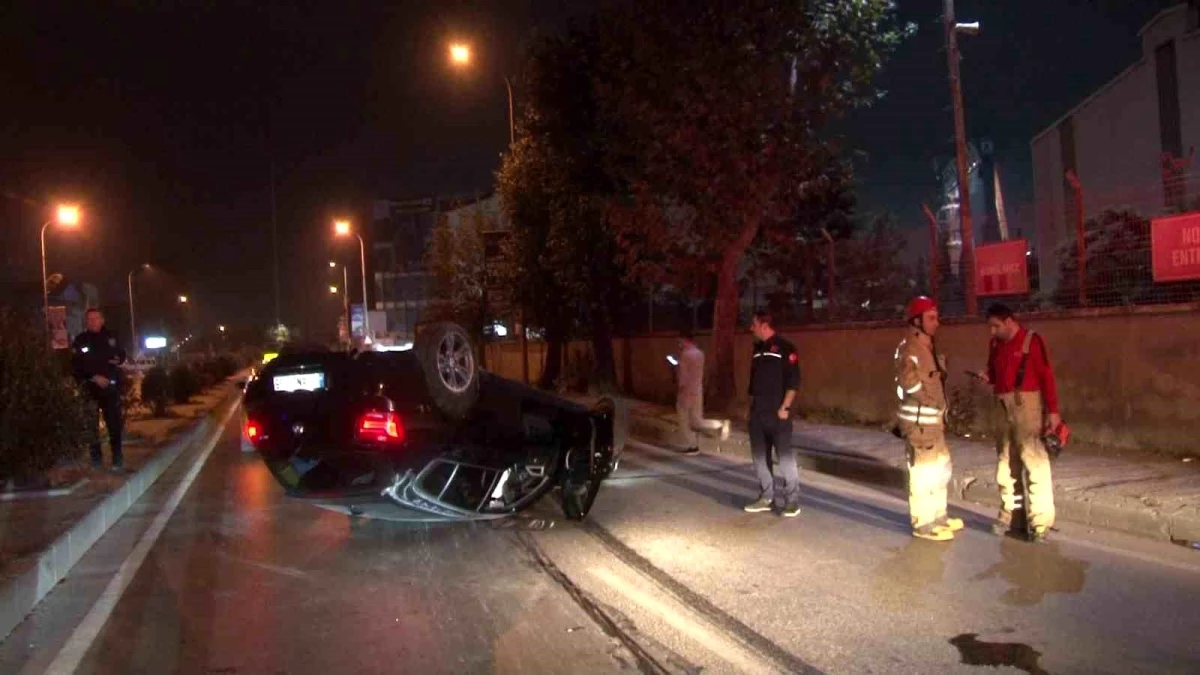 Tuzla’da Alkollü Sürücünün Kullandığı Araç Takla Attı