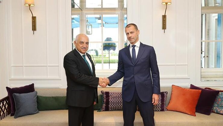 TFF Başkanı Mehmet Büyükekşi, UEFA Başkanı Ceferin'le görüştü