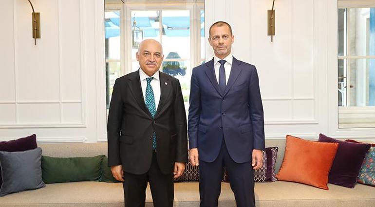 TFF Başkanı Mehmet Büyükekşi, UEFA Başkanı Ceferinle görüştü