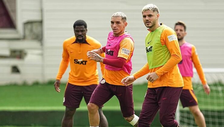 Galatasaray orta ve şut çalıştı