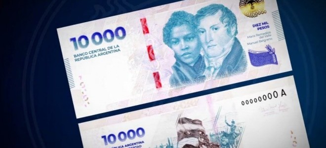 Arjantin’de 10 bin peso tedavüle girdi