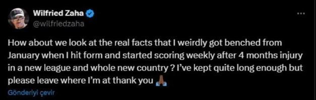 Galatasaraya Icardiden sonra bir manidar paylaşım da Wilfried Zahadan Takımdan ayrılıyor mu