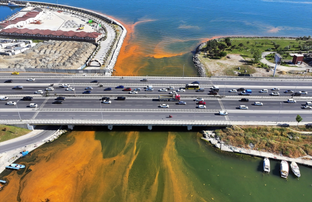 İstanbul'da korkutan görüntü! Denizin rengi sarıya büründü