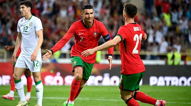 Milli Takımımızın rakiplerinden Portekiz, İrlandayı 3 golle geçti Cristiano Ronaldo damgası...