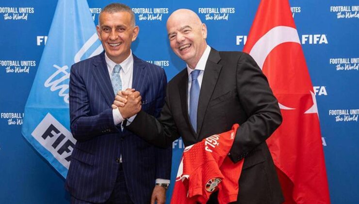 TFF Başkanı Hacıosmanoğlu, FIFA Başkanı Infatino ile bir araya geldi