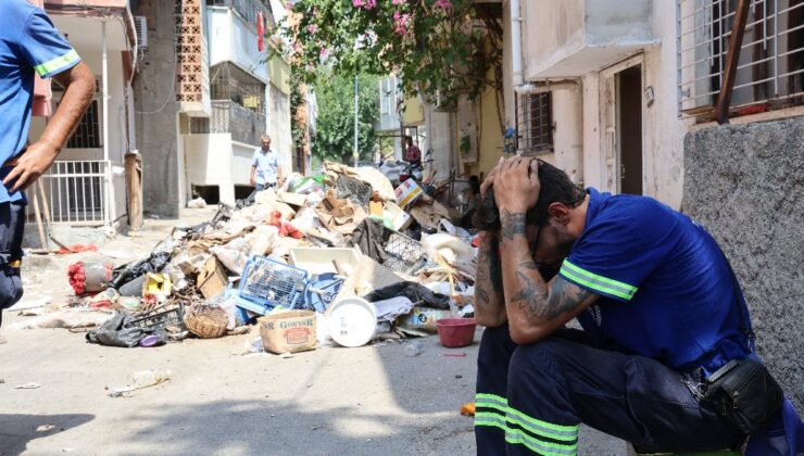 Adana’da çöp evi temizleyen işçi kokudan hastanelik oldu