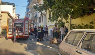 Aydın’da yanık kokusu alan kurye evi yanmaktan kurtardı