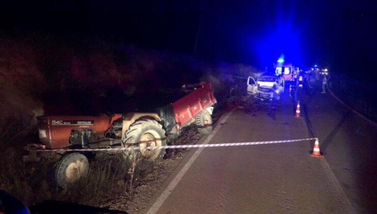 Balıkesir’de traktöre çarpan otomobildeki 1 kişi öldü