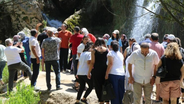 Erzincan Girlevik Şelalesi’nde hafta sonu yoğunluğu