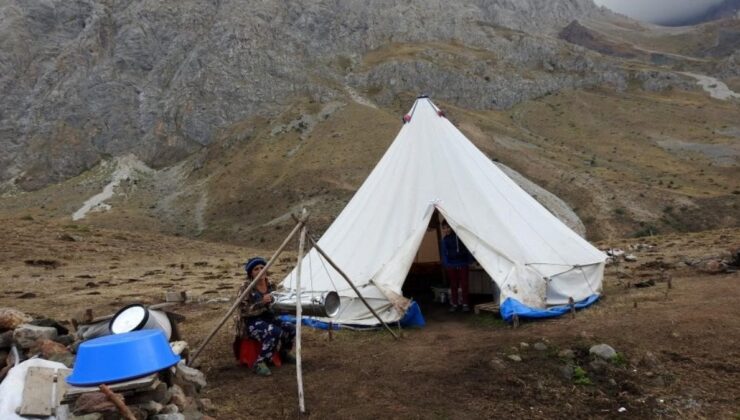 Erzincan’da göçebe hayatların çadırda yaşam mücadelesi