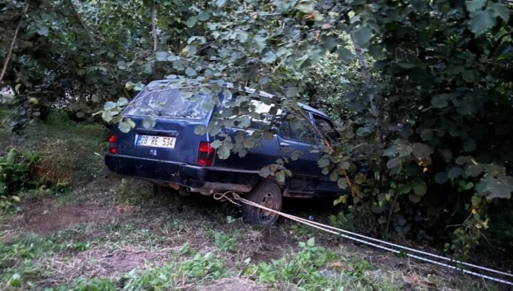 Giresun’da fındık bahçesine uçan otomobilin sürücüsü hayatını kaybetti