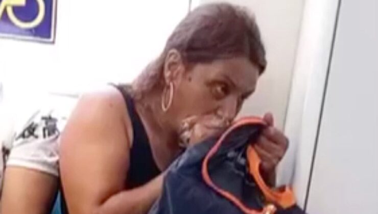 İstanbul Marmaray’da uyuşturucu madde alan kadın görüntülendi