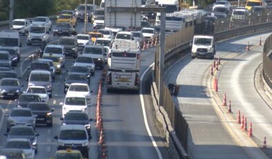 İstanbul’da “Beyaz yol” çalışması nedeniyle trafik yoğunluğu