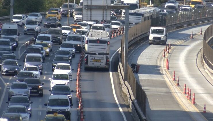 İstanbul’da “Beyaz yol” çalışması nedeniyle trafik yoğunluğu