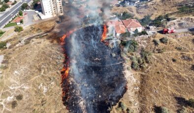 Kayseri’de çıkan anız yangını korku dolu anlara sebep oldu