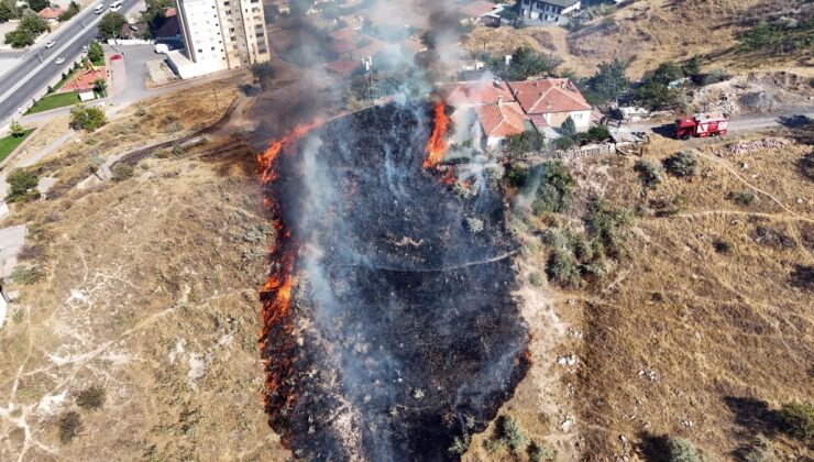 Kayseri’de çıkan anız yangını korku dolu anlara sebep oldu