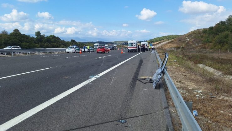 Kocaeli’de tırın çarptığı araçtan düştü