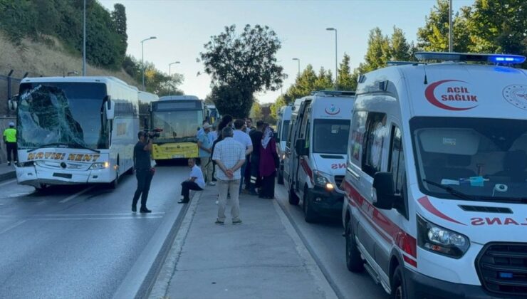 Üsküdar’da şehirlerarası otobüs İETT otobüsüne çarptı