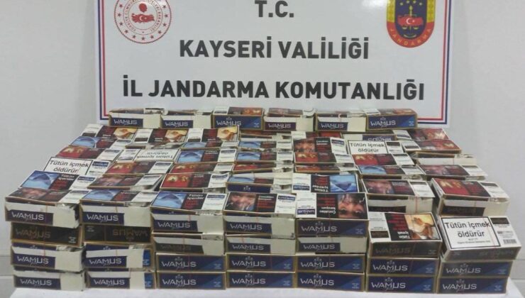 Kayseri’de kaçak sigara taşıyan nakliye aracı yakalandı