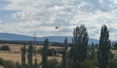 Kütahya’da havada sabit duran helikopter paniğe neden oldu