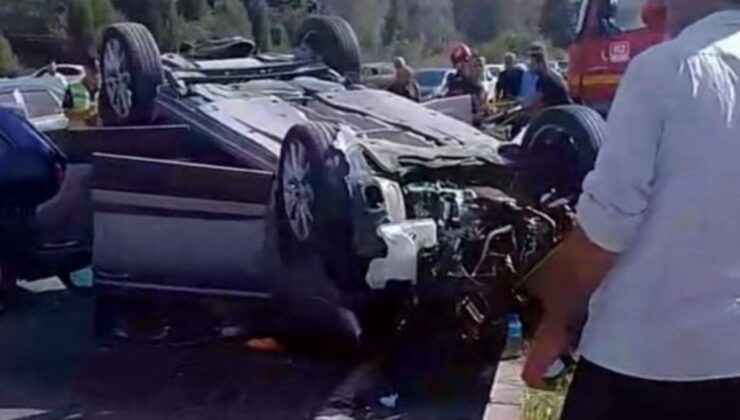 Sakarya’da otomobil ile çarpışan cip takla attı: 8 yaralı