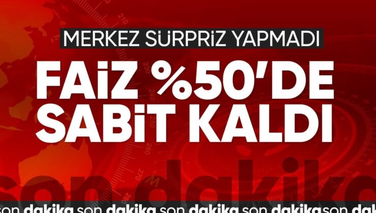 SON DAKİKA: TCMB, Eylül 2024 politika faizini yüzde 50’de sabit bıraktı