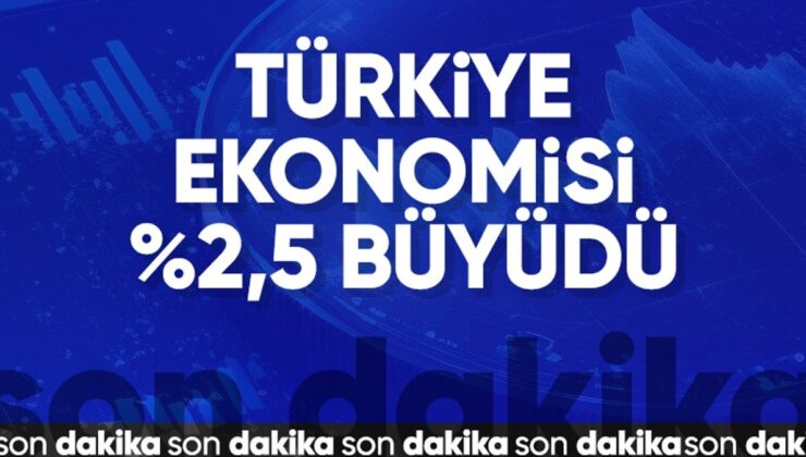 SON DAKİKA: Türkiye ekonomisi 2024’ün ikinci çeyreğinde yüzde 2,5 büyüdü