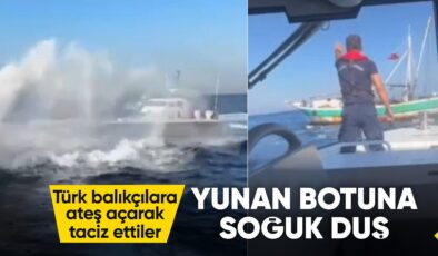 Türk balıkçı teknesini taciz eden Yunan botuna Sahil Güvenlik’ten müdahale