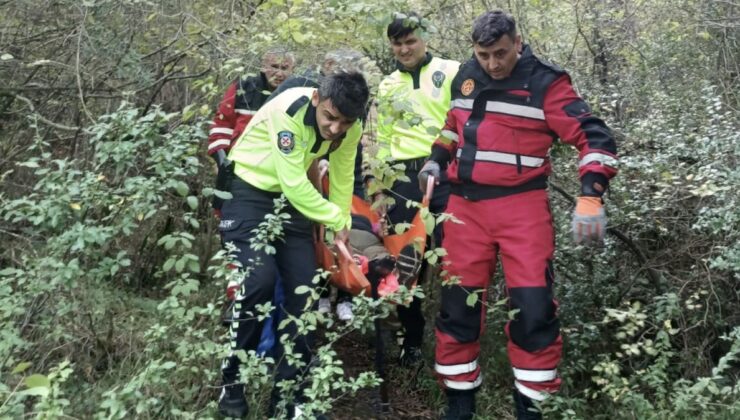 Bartın’da mantar toplarken ayağı kırılan kadını ekipler kurtardı