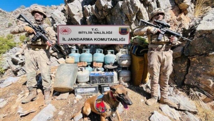 Bitlis’te PKK’lıların kullandığı sığınakta yaşam malzemesi geçirildi