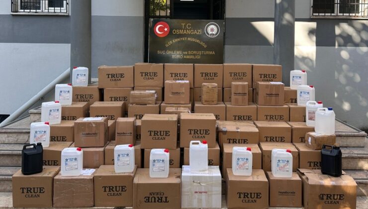 Bursa’da 1140 litre kaçak alkol ele geçirildi