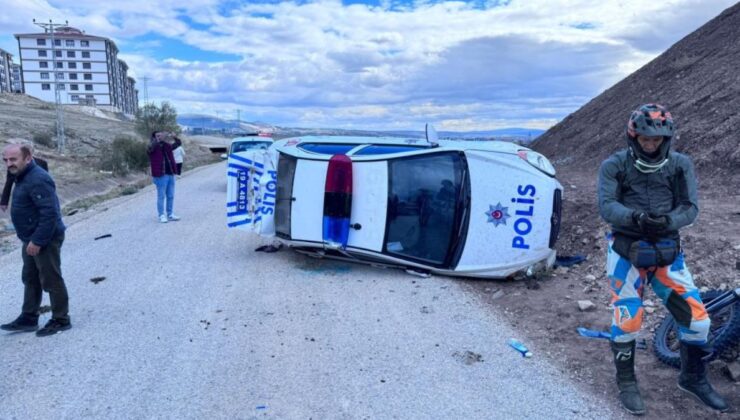 Çorum’da şüpheli aracı kovalayan polis otosu takla attı: 2 yaralı