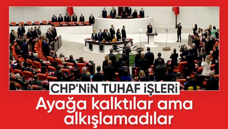 Cumhurbaşkanı Erdoğan’ın TBMM girişinde CHP sıraları ayağa kalktı