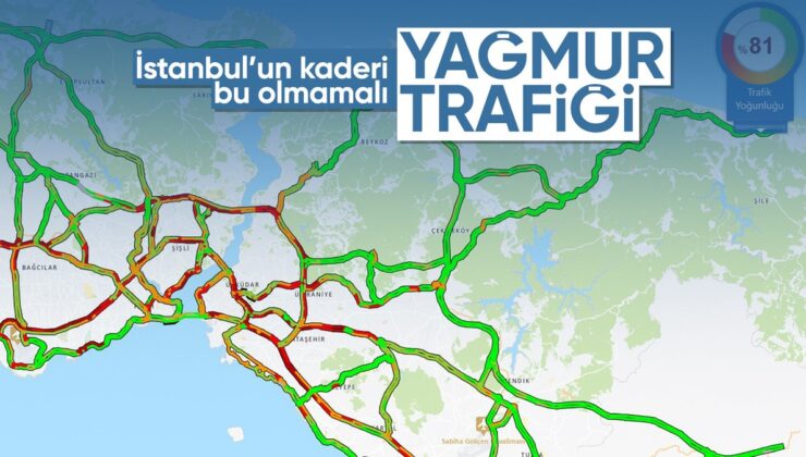 İstanbul’da sağanak başladı: Trafik yoğunluğu yine arttı