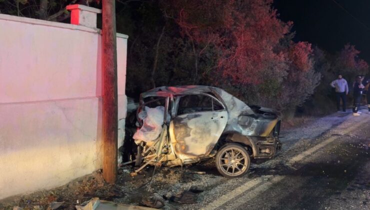 İzmir’de kaza sonrası alev alan otomobilde can verdi