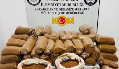 Samsun’da 2 araç içerisinde 510 kilo kaçak tütün ele geçirildi