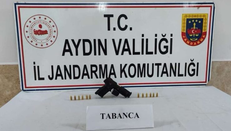 Aydın’da silahla tehdit olayının şüphelisi şahsın üzerinden ruhsatsız tabanca çıktı