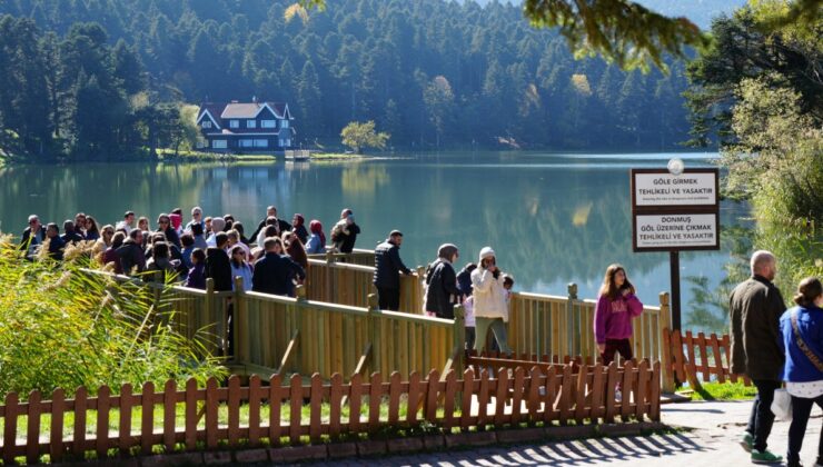 Bolu’da yazdan kalma güneşli günde, adım atacak yer kalmadı