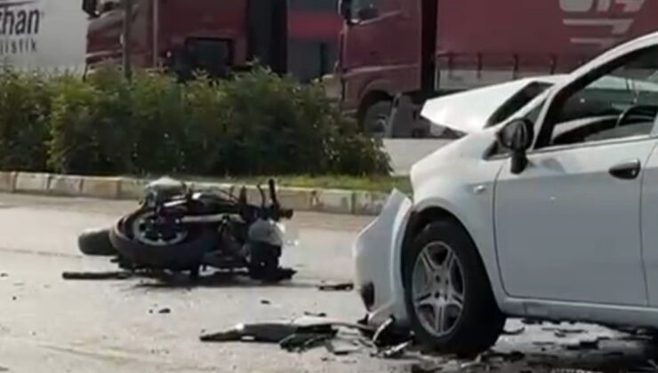 Denizli’de ters şeritten gelen araç, motosikletle çarpıştı