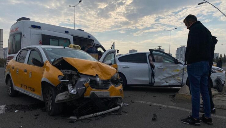 Diyarbakır’da kazada taksi hurdaya döndü