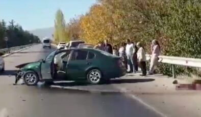 Isparta’da otomobille domuza çarptılar