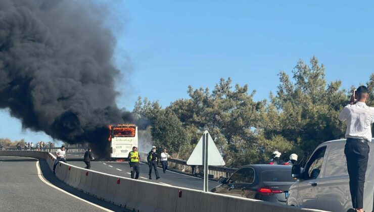 Muğla’da yolcu otobüsünde korkutan yangın