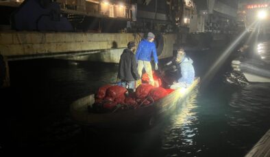 Yalova’da, izinsiz avlanan 20 ton midye denize döküldü