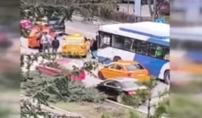 Ankara’da taksici ve otobüs şoförünün tartışması