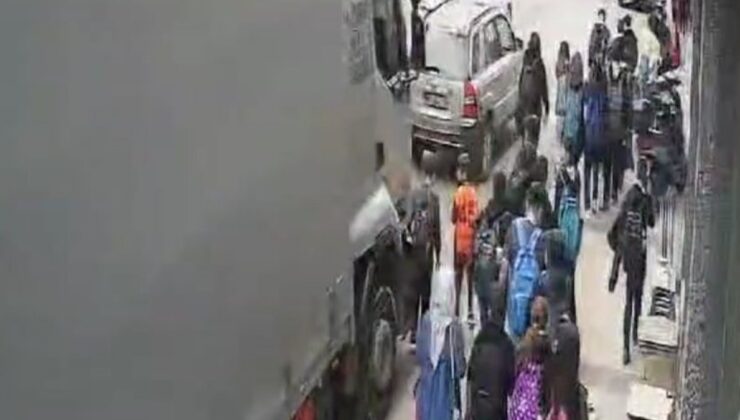 Denizli’de ilkokul öğrencisi kamyonun altında kalmaktan saniyelerle kurtuldu